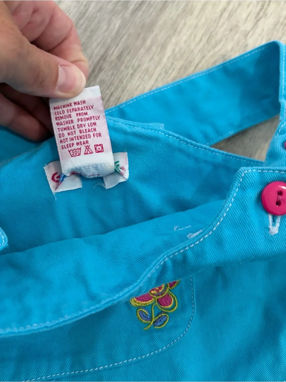 Gymboree Turquoise Girls' Short Overalls with Colorful Buttons
